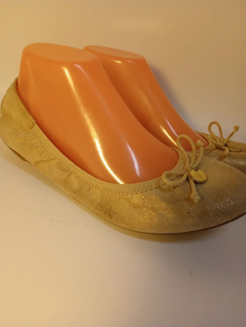 Dexflex Comfort Ballet Shoes Gold Slip On Espadrilles Shoes Womens Size 9M